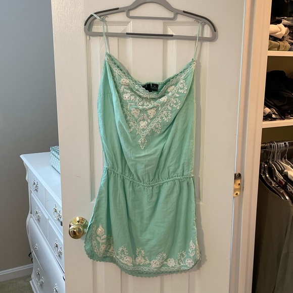 Cynthia Rowley | Dresses | Cynthia Rowley Medium Emerald Green Cover Up  With White Detailing | Poshmark